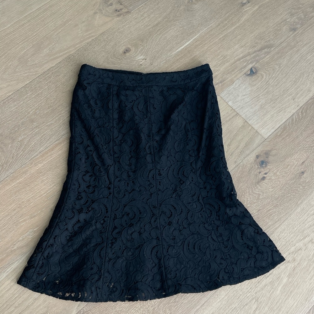 Ann Taylor Factory Black Lace Skirt